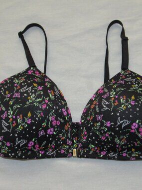PINK Victoria's Secret Wear Everywhere Lightly Lined Front Close Floral Bra 34DD